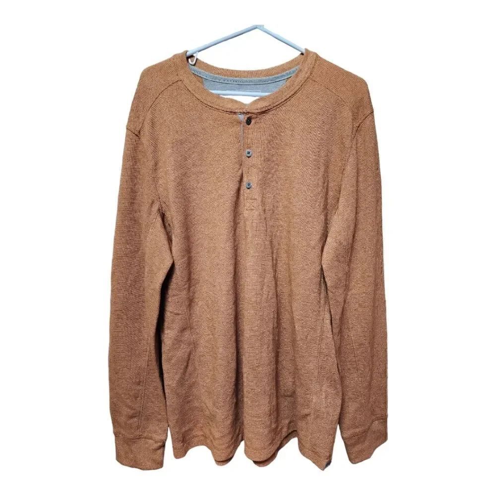 3006 - Eddie Bauer Men’s Long Sleeve TXL Three Button Pullover Thermal Shirt